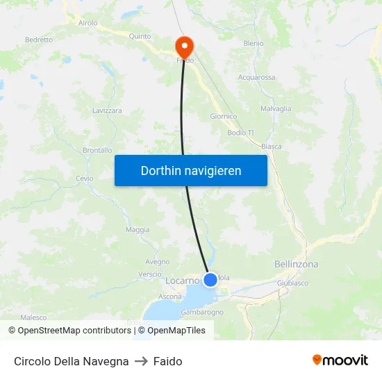 Circolo Della Navegna to Faido map