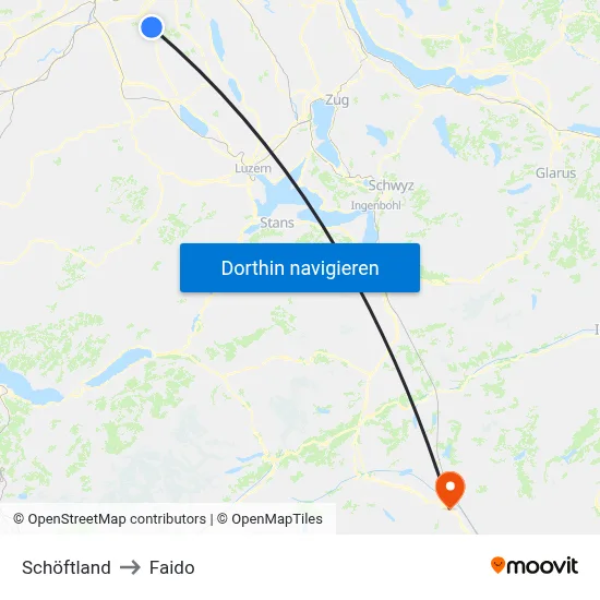 Schöftland to Faido map