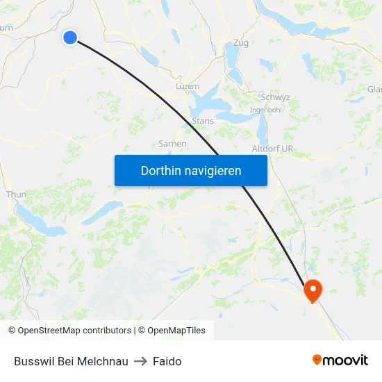 Busswil Bei Melchnau to Faido map
