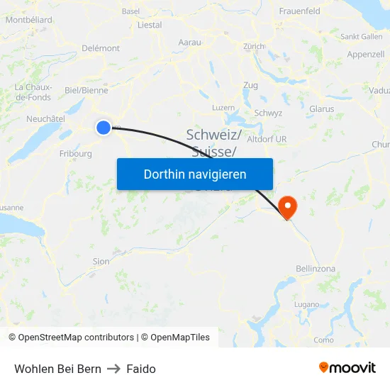Wohlen Bei Bern to Faido map