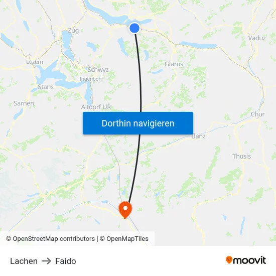 Lachen to Faido map