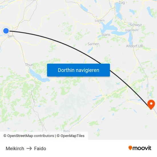 Meikirch to Faido map