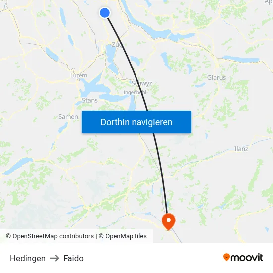 Hedingen to Faido map