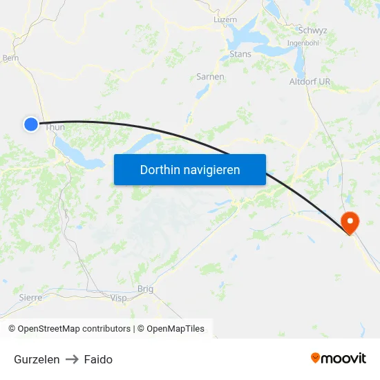 Gurzelen to Faido map