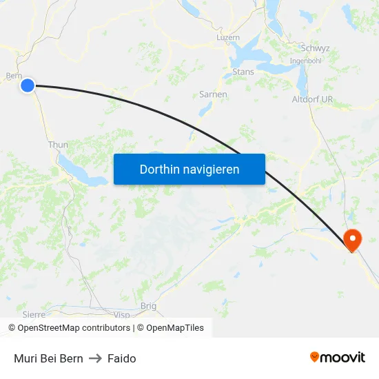 Muri Bei Bern to Faido map
