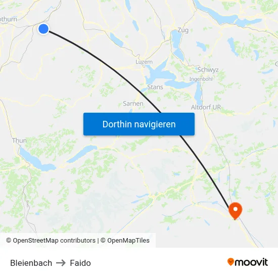 Bleienbach to Faido map