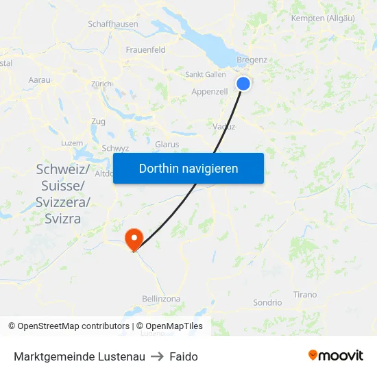 Marktgemeinde Lustenau to Faido map