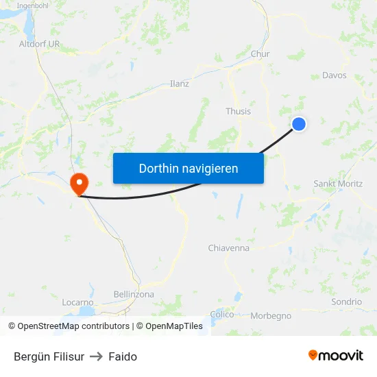 Bergün Filisur to Faido map