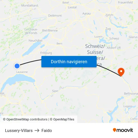Lussery-Villars to Faido map