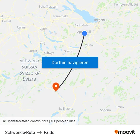 Schwende-Rüte to Faido map