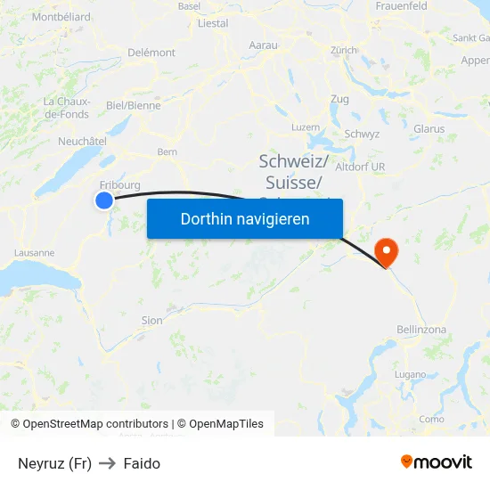 Neyruz (Fr) to Faido map