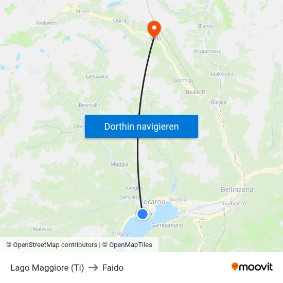 Lago Maggiore (Ti) to Faido map