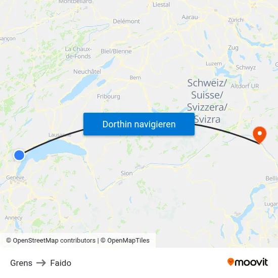 Grens to Faido map