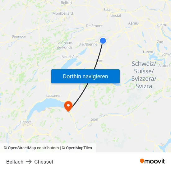 Bellach to Chessel map