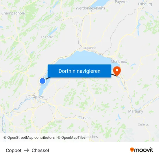 Coppet to Chessel map