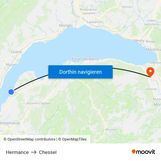 Hermance to Chessel map