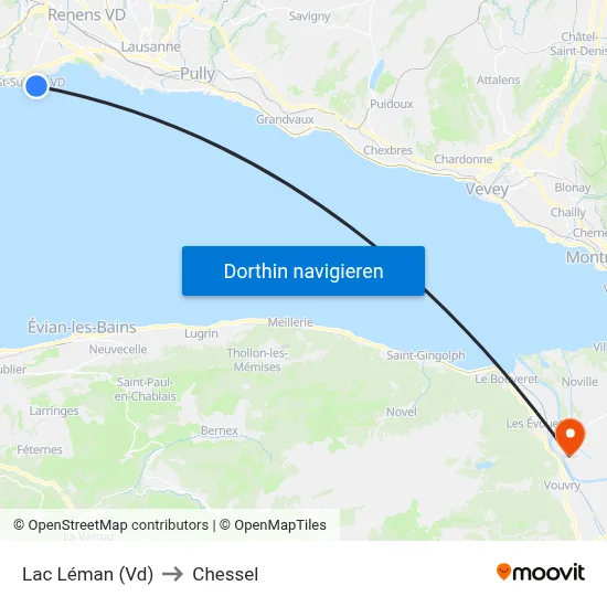 Lac Léman (Vd) to Chessel map