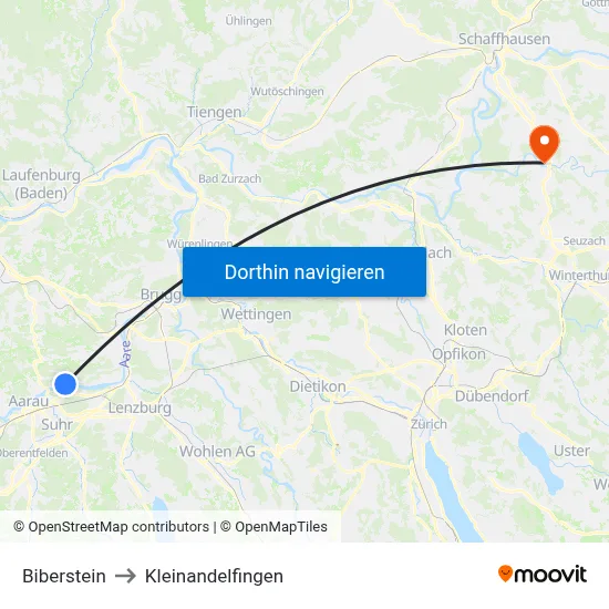 Biberstein to Kleinandelfingen map