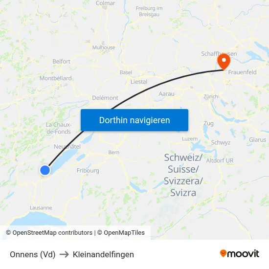Onnens (Vd) to Kleinandelfingen map
