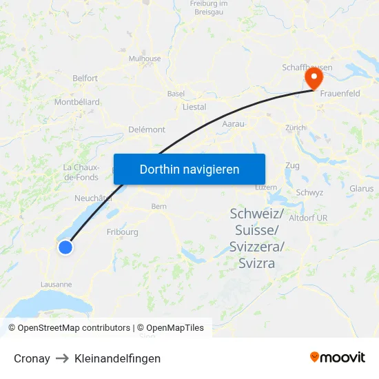 Cronay to Kleinandelfingen map