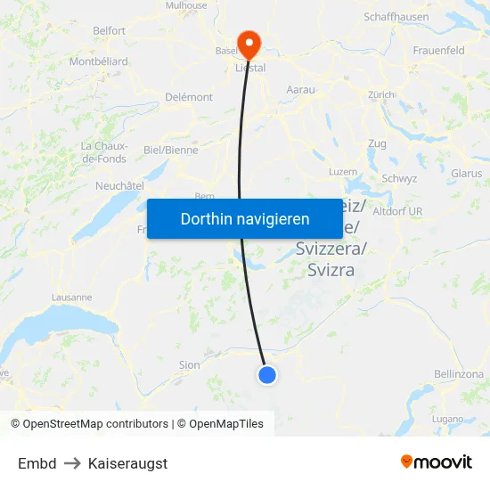 Embd to Kaiseraugst map
