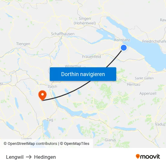 Lengwil to Hedingen map