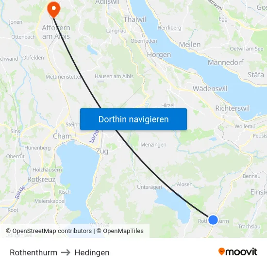 Rothenthurm to Hedingen map