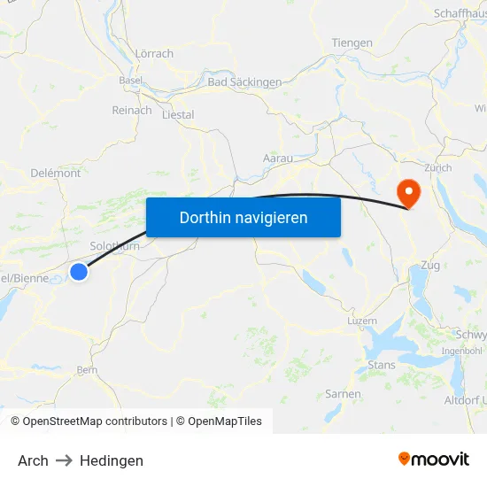 Arch to Hedingen map