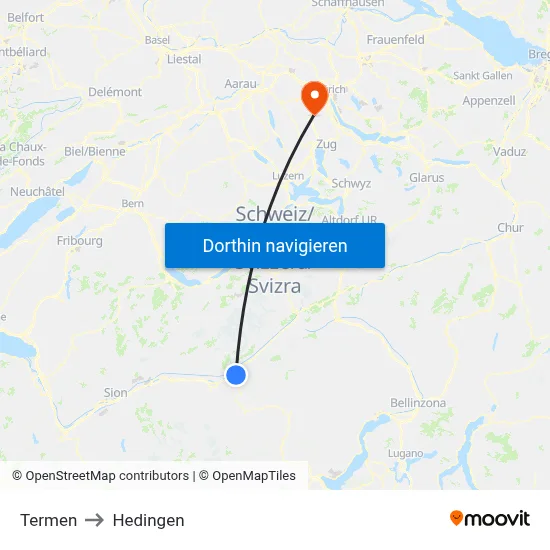 Termen to Hedingen map