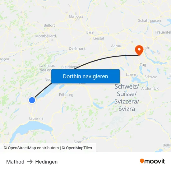 Mathod to Hedingen map
