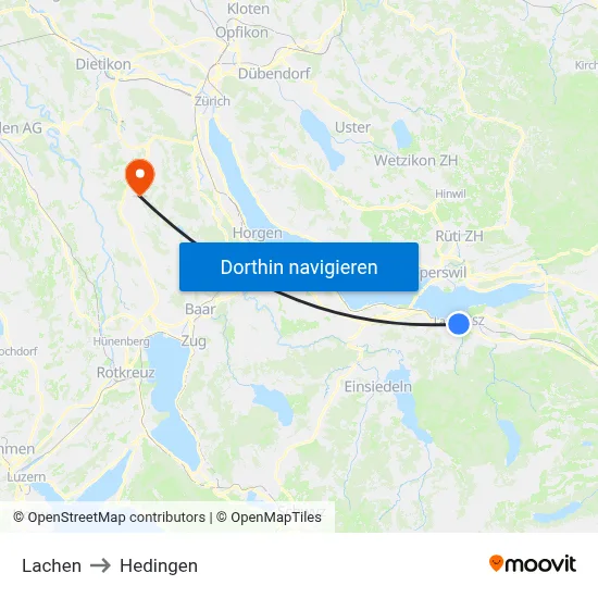 Lachen to Hedingen map