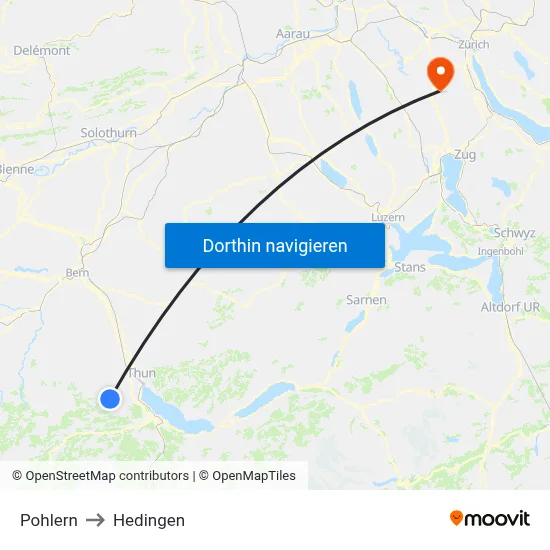 Pohlern to Hedingen map