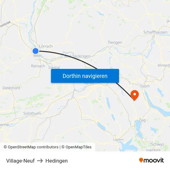 Village-Neuf to Hedingen map