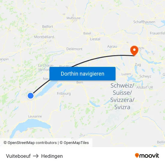 Vuiteboeuf to Hedingen map