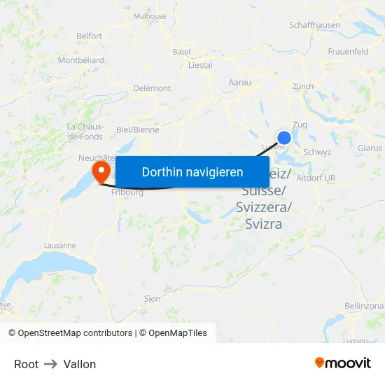 Root to Vallon map