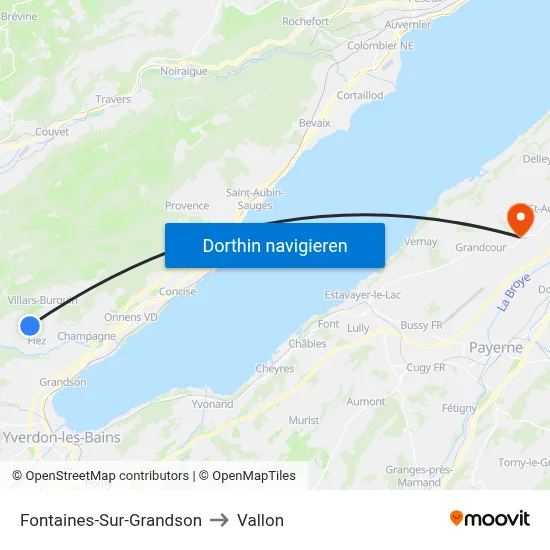 Fontaines-Sur-Grandson to Vallon map
