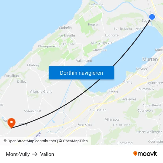 Mont-Vully to Vallon map