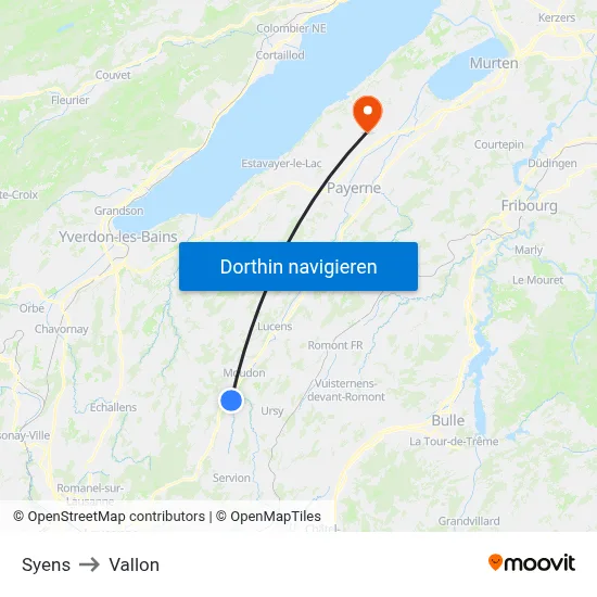 Syens to Vallon map