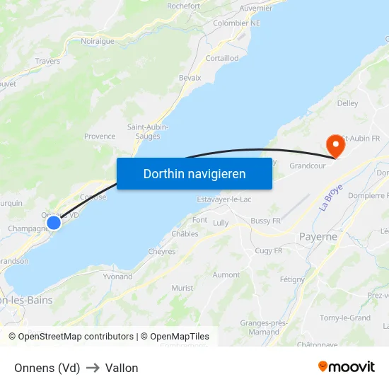 Onnens (Vd) to Vallon map