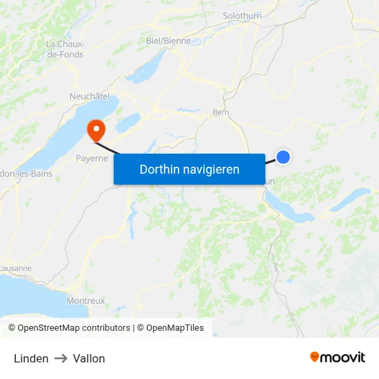 Linden to Vallon map