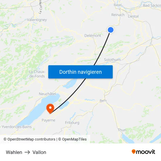 Wahlen to Vallon map