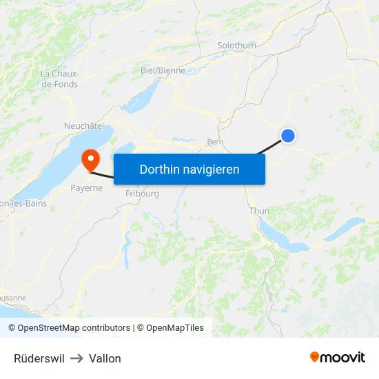 Rüderswil to Vallon map