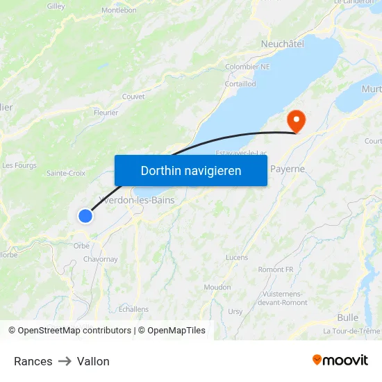 Rances to Vallon map