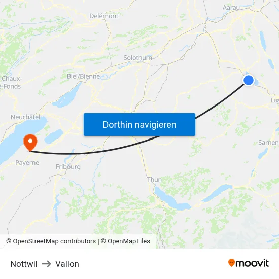 Nottwil to Vallon map