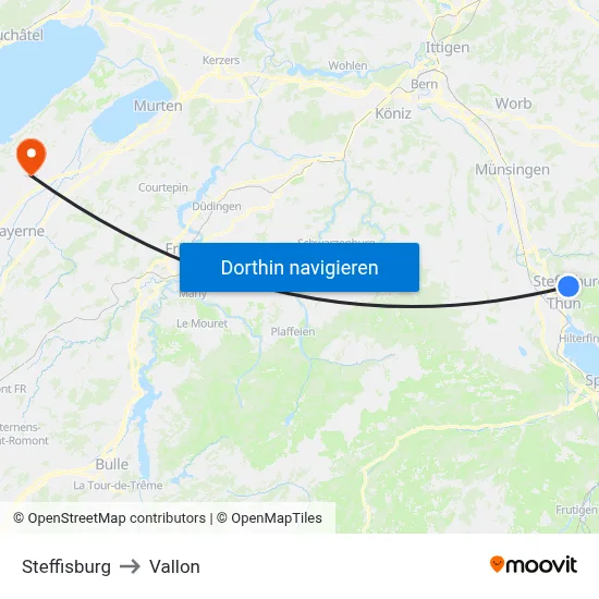 Steffisburg to Vallon map