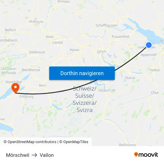 Mörschwil to Vallon map