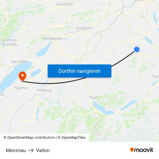 Menznau to Vallon map