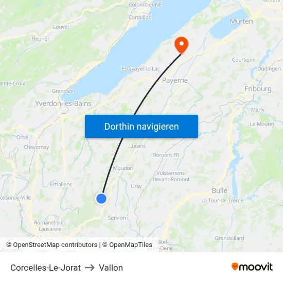 Corcelles-Le-Jorat to Vallon map