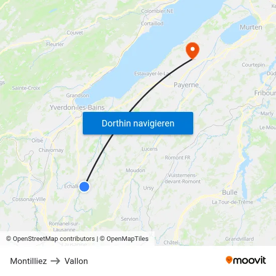 Montilliez to Vallon map