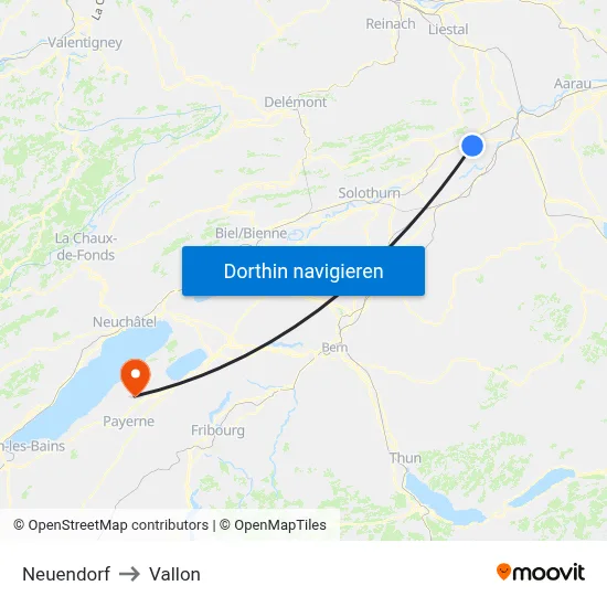 Neuendorf to Vallon map